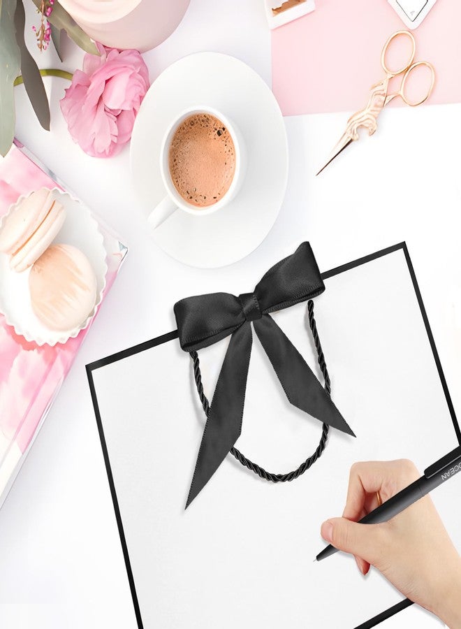 LDIWEE 12 PCS Black White Gift Bags with Handles, Bridesmaid Thank You Bags for Wedding, Elegant Gift Bags with Bow Ribbon Welcome Bags, Birthday, Baby Shower, Summer Vacation - Image 4